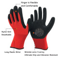 Polyester Liner Blumen Gartenhandschuhe getaucht Latex Safety Working Gloves